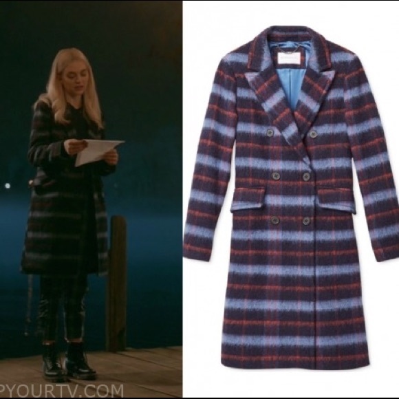 NWT BCBG generation bcbgeneration double breasted blue plaid wool blend coat - Picture 5 of 12